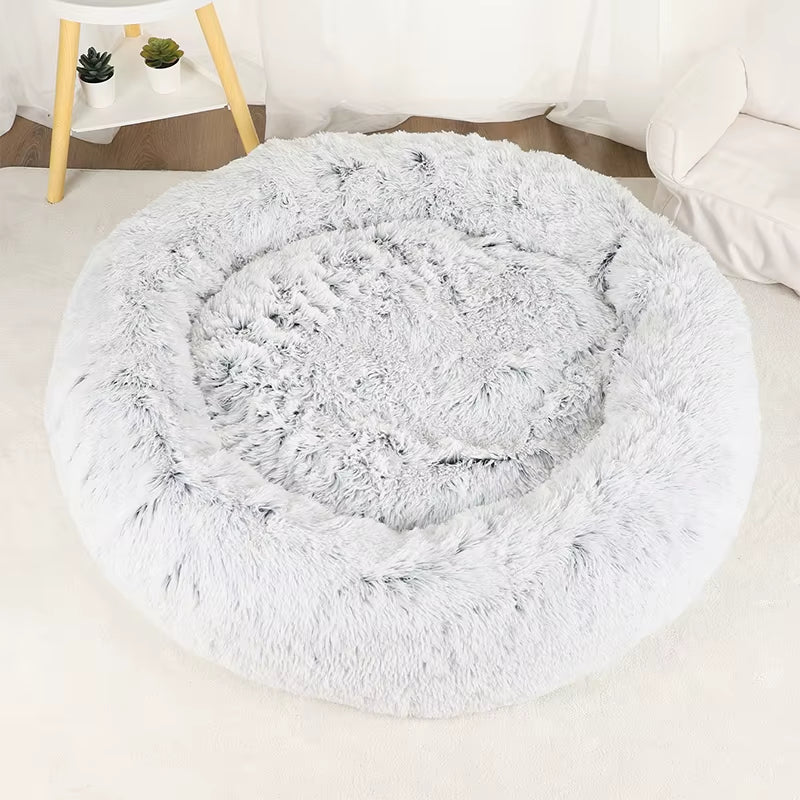 Donut Dog Bed Plush Basket Pets Accessories round Pet Small Fluffy Medium Cushion Sofa Washable Warm Large Dogs Beds Mat Puppy