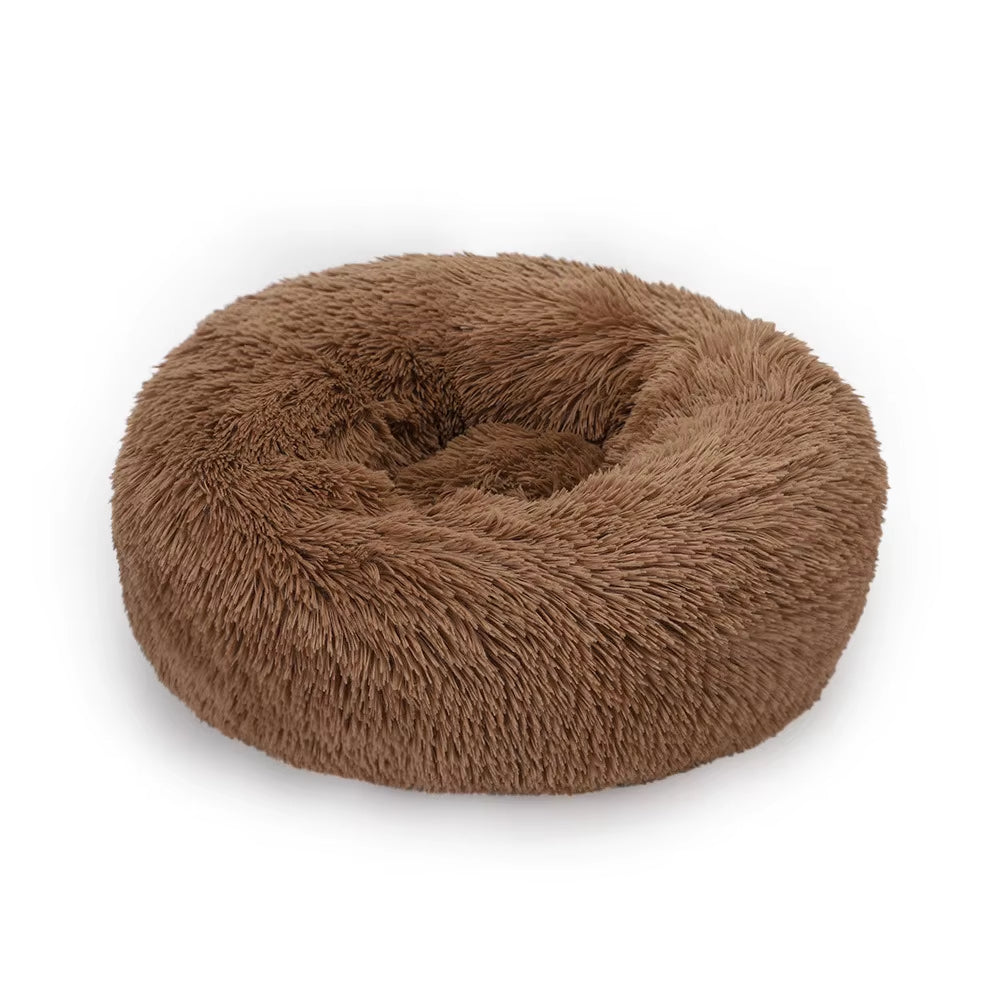 Donut Dog Bed Plush Basket Pets Accessories round Pet Small Fluffy Medium Cushion Sofa Washable Warm Large Dogs Beds Mat Puppy