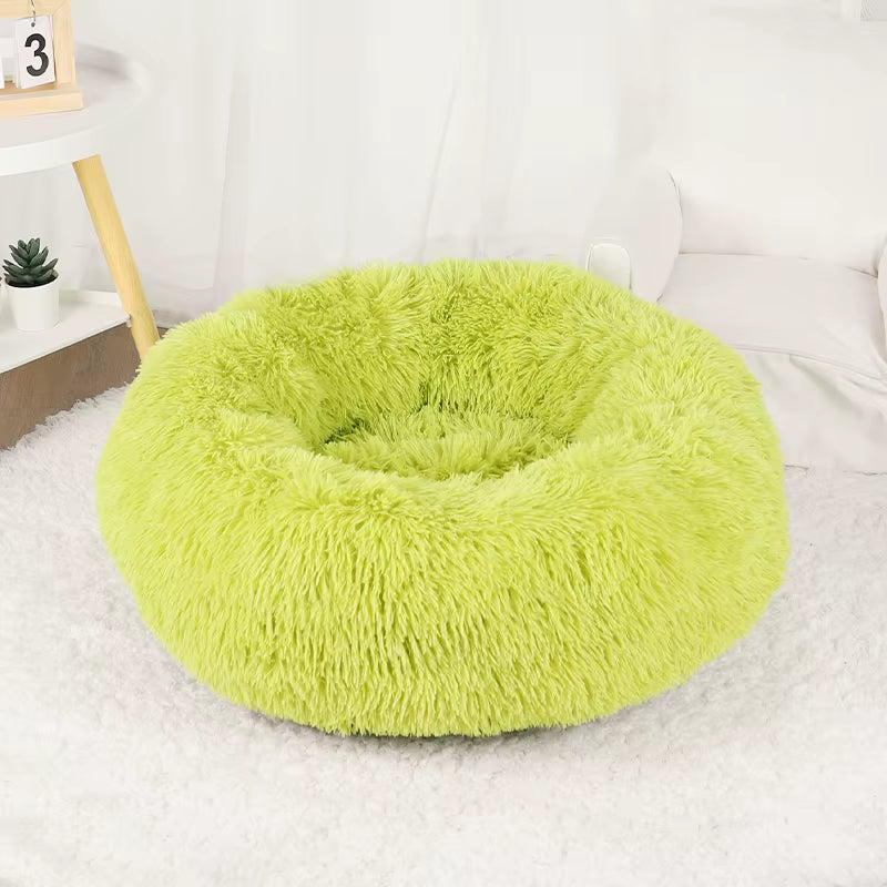Donut Dog Bed Plush Basket Pets Accessories round Pet Small Fluffy Medium Cushion Sofa Washable Warm Large Dogs Beds Mat Puppy